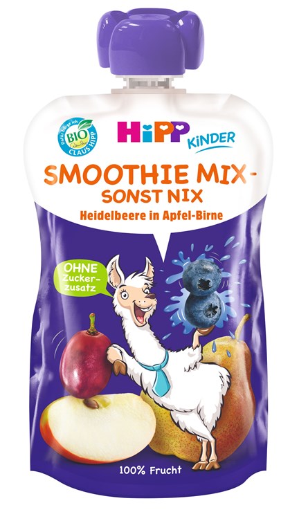 Hipp HiPPiS Smoothie: Áfonya körtés almában BIO 120ml babadesszert |  BRENDON babaáruházak