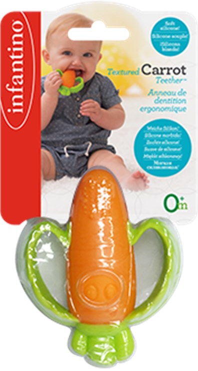 infantino good bites textured carrot teether