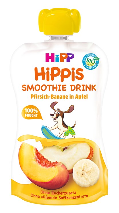 Hipp HiPPiS Smoothie: Őszibarack-alma-banán BIO 120ml babadesszert |  BRENDON babaáruházak